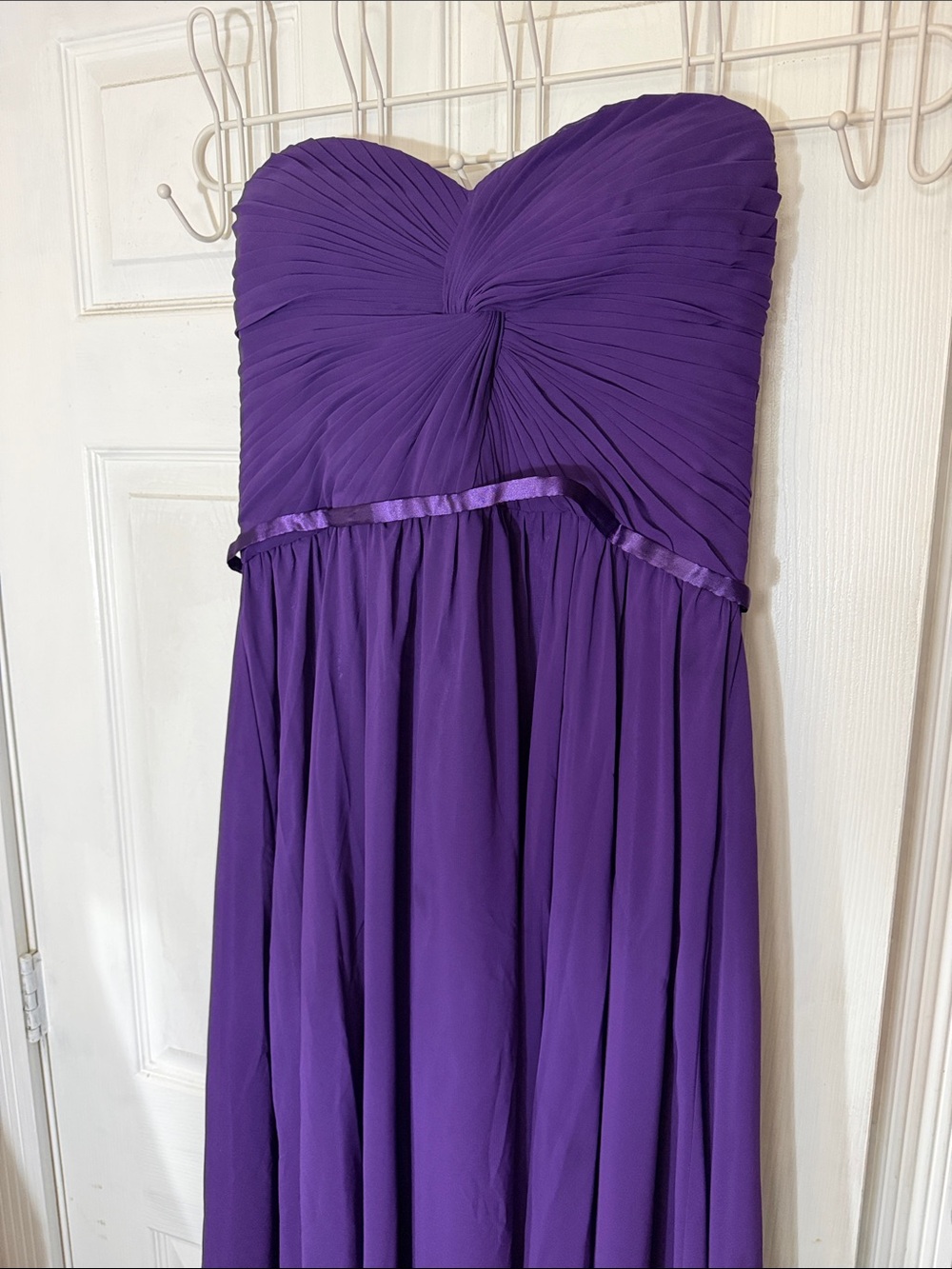 May Queen Strapless Pleated Sweetheart Gown - Purple